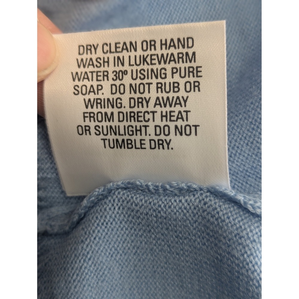 Ballantyne Blue Scotland 100% Pure New Wool Cardigan Sweater Button Down Small - Picture 6 of 16
